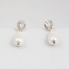 Jasmine Back Charm Sale Soho Style Elegant Pearl Earrings With Sparkling Stones For Party, Classic Pearl Embellished Bridal Earrings For Parties, Silver Drop Earrings For Party Bridal Accessories, Silver Drop Earrings For Bridal Party, Dainty Teardrop Bridal Earrings For Party, Sparkling Pearl Earrings For Wedding, Elegant Crystal Embellished Bridal Accessories For Formal Events, Elegant Silver Bridal Accessories For Prom, Elegant Silver Jewelry For Prom