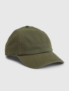 100% Organic Cotton Washed Baseball Hat | Gap Basic Cotton Baseball Cap, Green Cotton Curved Bill Hat, Casual Solid Color Canvas Hats, Solid Cotton Everyday Hat, Cotton Hat For Everyday Wear, Gap Adjustable Curved Brim Hat, Everyday Solid Color Dad Hat With Curved Brim, Classic Cotton Six-panel Baseball Cap, Classic Cotton Baseball Cap