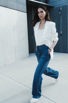 Experience a new level of comfort and style with our cotton-tencel blend flat front pants. We've taken denim to the next level by infusing it with tencel, a fabric renowned for its exceptional softness and breathability. The fabric's softness is unmatched - similar to sweats but with an elevated trouser-like silhouette. What sets these pants apart is their thoughtful design. Instead of the traditional five-pocket jean style, we've added unique pant details that exude sophistication and elevate y Elegant Straight Leg Jeans With Pockets, Relaxed Fit Denim Blue Flare Jeans For Work, Chic Spring Jeans With Welt Pockets, Relaxed Fit Denim Blue Tencel Jeans, Modern Flare Jeans In Denim Blue For Work, Modern Dark Wash Flare Jeans For Work, Modern Denim Blue Flare Jeans For Work, Dark Wash Relaxed Fit Flare Jeans For Work, Relaxed Fit Dark Wash Flare Jeans For Work