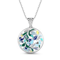 Channel your inner flower child with our new necklace. Set in sterling silver and accented with sparkling clear white stones, each flower is finished with hand-painted enamel, making every flower completely unique. It features colorful enamel florals with dazzling stone accents for a bold look.Carat Weight: 0.09 ctStone Size: 1.1 mmNumber of Stones: 9 Stone Shape: RoundStone Color: Diamond WhiteWeight: 5.2 gWidth: 24.8 mmHeight: 34.1 mmThickness: 5.8 mmMaterial: 925 SilverStone Type: Jeulia® Sto Garden Garland, Garland Flower, Dreamy Garden, White Stones, Classic Necklace, Clear White, Necklace Online, Flower Child, Sterling Silver Necklace