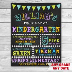 the first day of school chalkboard poster