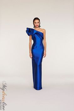 Looking for a show-stopping gown that will turn heads? This gorgeous Frascara gown is perfect for making a statement. The ruffled detail on the bodice and column silhouette are both chic and unique, while the hidden side seam zipper and satin lining add a touch of luxury. Made from a silk and wool blend, this gown is sure to keep you comfortable all night long. Pre-draped One Shoulder Evening Dress For Gala, One Shoulder Fitted Evening Dress For Gala, One-shoulder Fitted Gala Evening Dress, Fitted One Shoulder Evening Dress For Prom, Fitted One-shoulder Gala Evening Dress, Fitted One Shoulder Dress For Gala During Prom Season, Fitted One Shoulder Dress For Prom Season Gala, Fitted One Shoulder Dress For Evening Gala, Fitted One-shoulder Dress For Evening Gala