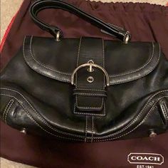 This Is A Vintage Coach, Top Handle Bag. The Leather Is In Amazing Condition And The Fabric Inside Is Also In Great Condition. Perfect Little Bag To Carry Around. Elegant Handheld Satchel With Branded Hardware, Coach Formal Bags With Branded Hardware, Formal Coach Bag With Branded Hardware, Elegant Coach Satchel With Branded Hardware, Elegant Coach Shoulder Bag With Palladium Hardware, Elegant Coach Satchel For Formal Occasions, Elegant Coach Bags, Coach Formal Satchel With Silver-tone Hardware, Coach Clutch Satchel For Formal Occasions