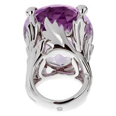 Christian Dior 44.5ct Amethyst Diamond Cocktail White Gold Ring 0002783 Luxury White Gold Amethyst Ring With Gemstone Accents, Exquisite Oval Amethyst Ring For Formal Occasions, Formal Lavender Amethyst Ring With Oval Shape, Formal Lavender Oval Amethyst Ring, Elegant Amethyst Ring For Formal Occasions, Elegant Amethyst Ring, Elegant Formal Amethyst Ring, Luxury Silver Amethyst Ring With Polished Finish, Luxury White Gold Amethyst Ring