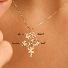 😃😃𝐄𝐍𝐉𝐎𝐘 𝐓𝐇𝐄 𝐁𝐈𝐆 𝐒𝐀𝐋𝐄!! 😃😃 Buy now, don't miss out on this price!！ 💖Product Description: The Dainty Birth Flower Necklace is a stunning piece that celebrates the beauty of family bonds. Each delicate bloom represents the unique personality of your loved ones, making this necklace a heartfelt tribute to the cherished moments you share with your family. Whether it's for Mother's Day, a birthday, or simply to express your love and appreciation, this personalized necklace is sure to become a treasured heirloom for generations to come.This necklace serves as a constant reminder of the cherished moments and connections shared within your family. ✨Highlights: - Handmade item: Each necklace is carefully crafted by skilled artisans, ensuring attention to detail and exquisite qual Multiple Births, Birth Flowers, Flower Necklace, Personalized Necklace, Family Gifts, Girlfriend Gifts, Mothers Day, Gifts For Mom, Favorite Jewelry