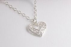 Heart Pendant Necklace For Valentine's Day Wedding, Charming Silver Necklace For Wedding, Charming Heart-shaped Wedding Jewelry, Heart Charm Necklace For Gifts, Silver Heart Necklace For Wedding, Wedding Necklaces With Double Heart Detail, Dainty Heart Detail Necklace For Wedding, Silver Heart Necklace For Valentine's Day Wedding, Delicate Heart Necklace For Mother's Day