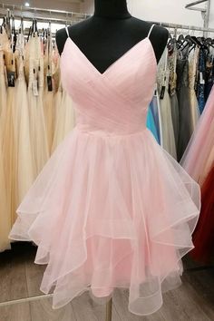 Pink Tulle A-line Homecoming Dresses Spaghetti Straps V-neck School Back Event Dresses Short Graduation Dresses for Teen,GD423 on Storenvy Event Dresses Short, Mythical Forest, Cocktail Rose, Simple Homecoming Dresses, Short Graduation Dresses, Champagne Prom Dress, Formal Dresses Graduation, Vestidos Color Rosa, Dresses V Neck