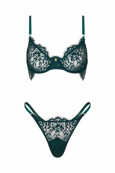 Dainty Thong Lingerie - Emerald | Gooseberry – Gooseberry Intimates Gooseberry Intimates, Inner Goddess, Bodysuit Lingerie, Top Handle Handbags, Scalloped Trim, Demi Bra, Bra Shop, Bra Set, Bra Lingerie