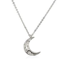 PRICES MAY VARY. MINIMALIST STYLE:moon pendant necklace, handmade hammered bump finish. SKIN FRIENDLY: S925 sterling silver chain and pendant necklace, hypoallergenic, Smooth Surface, comfortable to Wear, Do Not Scratches to Your Neck, Suitable for both women and teen girls. 18" CHAIN NECKLACE:Chain length can be adjust from 16"-18" with the extender.Moon Pendant 1"*0.6"; Best everyday sterling silver necklace out there. GIFT Wrapping:You don't need to wrap it any more. We will pack this moon ne Moon Silver Necklace, Silver Moon Jewelry, Crescent Moon Necklace Silver, Tiny Pendant, Chain And Pendant, Necklace Moon, Moon Pendant Necklace, Crescent Moon Necklace, Necklace Chain Lengths