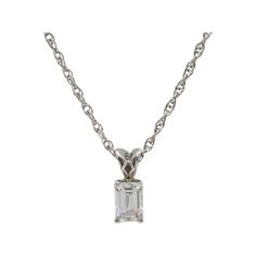 14 Karat White Gold 0.64 Carat Emerald Cut Natural Diamond Drop Pendant Necklace GIA report number: 6234277618 Metal: 14k white gold Weight: 2.01 grams Diamond: 0.64 carat emerald cut G SI1 natural diamond  Chain length: 18 inch Drop: 10.5 x 4mm Formal Platinum Necklace With Emerald Cut, Gia Certified Silver Diamond Necklace For Anniversary, Classic Gia Certified Silver Diamond Necklace, Gia Certified White Gold Diamond Necklace For Formal Occasions, Gia Certified Silver Platinum Necklace, Formal White Gold Gia Certified Diamond Necklace, Formal Gia Certified White Gold Diamond Necklace, Classic Silver Necklace Gia Certified, Emerald Cut Platinum Necklace For Anniversary