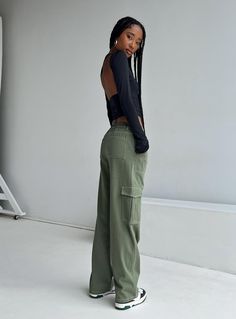 Cargo pants  Relaxed fit  100% cotton  Length of size US 4 / AU 8 waist to hem: 106cm / 41.7in  Eyes is wearing a size US 2 / AU 6     Denim material  Belt looped waist  Elasticated waistband  Zip & button fastening  Six pocket design  Straight leg  Non-stretch  Unlined Fleece Dress, Outerwear Outfit, Denim Material, Strapless Tops, Loungewear Sets, Khaki Color, Casual Tank Tops, Knit Sweater Cardigan, Color Khaki