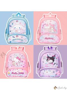 Bird in Bag - Adorable PU Leather Backpack for Women Kawaii Pink Shoulder Backpack, Cute Pink Cat Design Backpack, Pink Cat Design Rectangular Backpack, Pink Kawaii Backpack Shoulder Bag, Pink Backpack With Cat Design, Student Backpacks, First Contact, School Backpacks, Leather Backpack