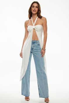 This is an extended length halter top made to flow elegantly around your figure. Features - Self-tie halter straps - Sweetheart neckline - Side zip closure - Lined bust - Semi-sheer Size & Fit - Relaxed fit Materials & Care - 100% Polyester - Keep it beautiful: Avoid friction to prevent snagging - Machine wash, cold - Imported Sheer Halter Top, Halter Top Outfit Ideas, Halter Tops Outfit, Triangle Halter Top, Festival Inspo, 2024 Outfits, Maxi Tops, Halter Tops, Semi Transparent