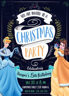 an image of a christmas party with princesses