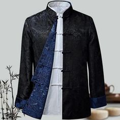 Men Shirt Kung Fu Coats China New Year Tang Suit Men Jackets Hanfu Men Clothing Chinese Clothing For Men, Hanfu Men, Chinese Style Design, Chinese Shirt, Tang Suit, Men Jackets, Chinese Man, Chinese Clothing, Tai Chi