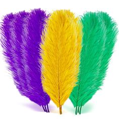 PRICES MAY VARY. Mardi Gras Feathers Bulk: the package comes with 18 pieces of colorful feathers in 3 different colors, 6 pieces for each color, sufficient in quantity and complete in combination to meet your diverse party decoration needs Quality and Reliable Material: made of quality natural ostrich feather, these Mardi Gras feathers for crafts are firm and reliable, not easy to fade or break, and the texture is clear, serving you for a long time Mardi Gras Themed Design: these Mardi Gras feat Diy Party Costumes, Mardi Gras Party Decorations, Carnival Crafts, Purple Feathers, Mardi Gras Crafts, Party Decoration Items, Carnival Decorations, Table Centerpiece Decorations, Carnival Costume