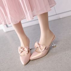 Gender: For Women Style: Fashion,KoreanOccasion: Casual,Party/Club,Office/CareerHeel Height: 6cmPlatform Height: 1cmSeason: Spring,Summer,Fall/Autumn,WinterPackage Contents: 1 x Shoes (Pair)Size Guide:28 = foot length 18.5-19cm (Foot width=6.5-7cm)29 = foot length 19-19.5cm (Foot width=7cm)30 = foot length 19.5-20cm (Foot width=7-7.5cm)31 = foot length 20-20.5cm (Foot width=7.5cm)32 = foot length 20.5-21cm (Foot width=7.5-8cm)33 = foot length 21-21.5cm (Foot width=8cm)34 = foot length 21.5-22cm Pink Mules With 4-inch Heel For Party, Feminine Pointed Toe Sandals With 4-inch Heel, Party Kitten Heels With Wrapped Open Heel, Kitten Heels With Wrapped Open Heel For Party, Pink High Heel Wedding Shoes For Summer, Pink Low Heel Summer Wedding Shoes, Pink Low Heel Wedding Shoes For Summer, Pink Pointed Toe Wedding Shoes For Summer, Feminine Pointed Toe Heels For Cocktail