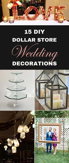 wedding decorations that are made out of dollar store items and the words dollar store wedding decorations