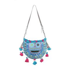 "A gorgeous crossbody bag handmade in Thailand. This bag made with Hmong tribes embroidery, silver metallic leather is the perfect boho bag for every occasion. We buy materials from the Hmong market and we design and sew by hand. Some of the bags we modify to improve the product. The Hmong tribes live in the North of Thailand and have origins from the Tibetan area of China. N.B. YOU MAY NOT RECEIVE THE EXACT BAG PICTURED HERE, AS THE FABRIC DESIGN MAY VARY SLIGHTLY FROM BAG TO BAG. THE EMBROIDER Bohemian Shoulder Bag With Tassels, Bohemian Woven Handheld Shoulder Bag, Handheld Woven Bohemian Shoulder Bag, Handmade Multicolor Embroidered Hobo Bag For Everyday Use, Handmade Multicolor Embroidery Hobo Bag For Everyday Use, Handmade Multicolor Embroidery Hobo Bag, Bohemian Satchel Bag With Tassels, Bohemian Satchel With Tassels, Bohemian Pouch Shoulder Bag With Tassels