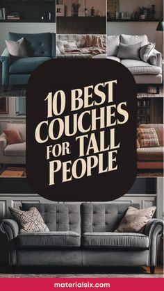 10 best couches for tall people displayed against various couch styles and settings. Best Couches, Oversized Loveseat, Recliner Couch, Cool Couches, Best Sofas, Couch Design, Tall People, Room Seating, Brown Sofa