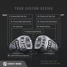 Customization University Ring, School Ring, College Ring, Personalized University Ring, Class Ring, Graduation Ring, High School Ring 🎓 Handcrafted Silver Graduation Rings 🎓 ✅ Made of 925 Sterling Silver ✅ Dimensions: 20mm  ✅ Weight: ±20gr  🎉Celebrate your academic achievements in style with these exquisite handmade silver graduation rings. Meticulously crafted with attention to detail, these rings are the perfect way to commemorate your journey and mark this significant milestone. Product Fe Customizable Engraved Open Ring For Promise, Customizable Open Ring In Sterling Silver, Customizable Sterling Silver Open Ring, Silver Oval Initial Ring For Promise, Classic White Personalized Rings, Customizable Modern Ring Jewelry, Custom Black Jewelry For Anniversary, Customizable Modern Jewelry Ring, Black Anniversary Rings With Engraving Option