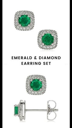 Round shaped 2 green emeralds and 32 white diamonds in 18K white gold. #jewelryearrings #earringsdangle #accessoriesearrings #tinyearrings #earringsjewelry Classic Gia Certified Green Diamond Earrings, Classic Green Gia Certified Diamond Earrings, Emerald Cut Green Diamond Earrings For Formal Events, Green Emerald Cut Diamond Earrings For Formal Occasions, Green Emerald Cut Diamond Earrings For Formal Events, Elegant Green Diamond Earrings With Brilliant Cut, Formal Emerald Earrings With Diamond Accents, Formal Green Emerald Cut Diamond Earrings, Gia Certified Green Diamond Earrings For Anniversary