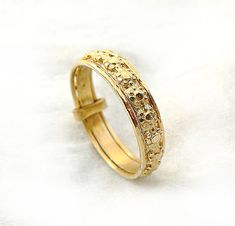 Solid gold stacking ring, gold ring, women's wedding ring, dainty flower band, art nouveau ring, lov Elegant Gold Stackable Flower Ring, Elegant Stackable 14k Gold Flower Ring, Elegant Bands With Intricate Design For Gift, Elegant Band With Intricate Design For Gift, Elegant Band With Intricate Design As Gift, Elegant Yellow Gold Bands As Gift, Elegant Stackable Adjustable Flower Ring, Elegant Adjustable Gold Band, Elegant Adjustable Stackable Flower Ring