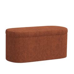 a large brown ottoman sitting on top of a white floor