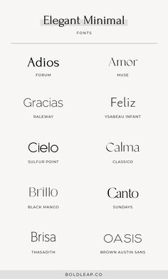 the different font styles for each type of logo