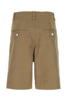 100% Cotton Cotton Knee-length Shorts With Pockets, Cotton Bermuda Shorts With Belt Loops, Khaki Cotton Knee-length Bermuda Shorts, Khaki Cotton Bermuda Shorts, Cotton Bermuda Pants With Side Pockets, Summer Cotton Cargo Shorts With Belt Loops, Cotton Bermuda Bottoms With Cargo Pockets, Cotton Bermuda Bottoms With Side Pockets, Khaki Cotton Shorts With Belt Loops