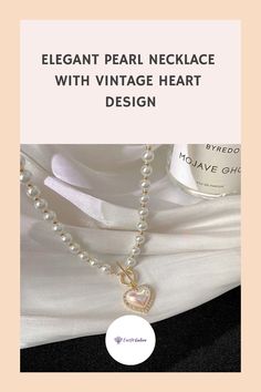 Dive into elegance with our Pearl Necklace, featuring a Vintage Heart Design. Perfect for adding a sophisticated and romantic touch to your style. 🌸 This necklace is a beautiful blend of retro charm and modern chic. Click to own it at OutfitGalore.com! 🛍️ White Clavicle Chain Heart Necklace For Anniversary, White Heart Clavicle Chain Necklace For Anniversary, Anniversary White Heart Clavicle Necklace, Silver Pearl Chain Necklace For Valentine's Day, Silver Necklace With Pearl Chain For Valentine's Day, Silver Heart Necklace With Pearl Chain For Valentine's Day, Silver Pearl Necklace With Heart Charm, Valentine's Day Silver Pearl Chain Jewelry, Valentine's Day Silver Jewelry With Pearl Chain