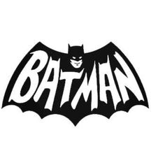 the batman logo is drawn in black and white