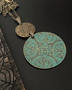 20 inches Chain  Patina Disc Charm  Boho Necklace, Ethnic Style Necklaces, Disc Pendant Necklaces, Patina Charms, Statement Necklaces, Bohemian Necklaces, Antique Gold Necklace Bohemian Brass Necklaces For Festival, Bohemian Brass Necklace For Festivals, Bohemian Nickel-free Pendant Necklace, Bohemian Metal Necklaces For Jewelry Making, Bohemian Necklaces With Intricate Design For Festivals, Patina Round Pendant Necklaces For Gift, Patina Round Pendant Necklace For Gift, Bohemian Silver Necklace In Copper, Bohemian Silver Necklace With Copper