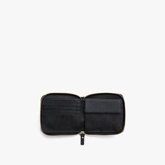 A small wallet for all your essentials. With a minimalist design and slim shape, it's a timeless necessity that's surprisingly roomy on the inside yet compact enough to fit in any tote or larger bag. Made with luxury materials, it's a practical yet sophisticated wallet that you won't want to leave home without. Used Saddles, Small Leather Wallet, Gray Interior, Black Exterior, Off Black, Small Wallet, Large Bag, Fit In, Gold Hardware