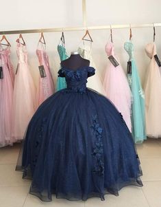 Dark Blue Dresses Quinceanera, Metallic Blue Quince Dress, Dark Blue 15 Dresses, Midnight Blue 15 Dress, Dark Blue Xv Dresses, Quince Dresses Midnight Blue, Quince Navy Blue Dresses, Dark Blue Dress Quinceanera, Midnight Quinceanera Dresses