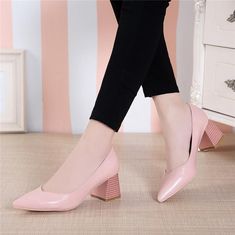 Brand Name:OYMLGPump Type:BasicHeel Type:Square heelUpper Material:PUToe Shape:Pointed ToeHeel Height:High (5cm-8cm)Fit:Fits true to size, take your normal sizeStyle:Classicsis_handmade:YesFashion Element:ShallowInsole Material:PUOccasion:DressLining Material:PUSeason:SummerOutsole Material:RubberClosure Type:Slip-OnWith Platforms:No Comfortable High Heels, Thick Heel Shoes, Thick Heel, Pumps Shoes, Pink Heels, Casual Office, Thick Heels, Office Casual, European Style