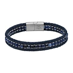 Bring out your unique sense of style when you pair this LYNX braided blue leather bracelet with your everyday wardrobe. Bring out your unique sense of style when you pair this LYNX braided blue leather bracelet with your everyday wardrobe. FEATURES Length: 8.5 in. Closure: magnetic Metal: stainless steel Finish: polished Additional details: braided blue leather Packaging: boxed Size: 8.5". Gender: male. Age Group: adult. Modern Blue Leather Jewelry, Modern Braided Leather Bracelets, Modern Adjustable Blue Braided Bracelets, Modern Adjustable Blue Braided Bracelet, Casual Braided Leather Bracelet, Casual Leather Bracelet, Casual Leather Braided Bracelets, Everyday Blue Leather Jewelry, Adjustable Blue Jewelry With Leather Strap