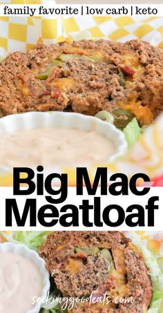 Big Mac Meatloaf - Dinner Idea With Ground Beef Keto Egg Stuffed Meatloaf, Keto Stuffed Meatloaf, Low Carb Comfort Food Recipes, Cheese Burger Meatloaf, Low Carb Copycat Recipes, Stuffed Meatloaf Recipes Cheese, Low Carb Sunday Dinner Ideas, Meatloaf Variations, Big Mac Meatloaf