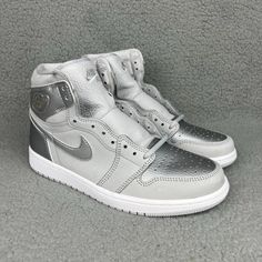 Item: Nike Air Jordan 1 High Og - Co Jp Tokyo Size: Men's 8.5 Year: 2020 Condition: Brand New, Never Worn, With Original Box - Shipped Through Usps With Tracking Confirmation - Handling Time 1-2 Business Day - Feel Free To Ask Any Questions You May Have - Everything Is 100% Authentic Sporty Silver Custom Sneakers For Sports, Silver Custom Sneakers With Boost Midsole For Sports, Sporty Custom Silver Sneakers For Sports, Silver Custom Sneakers For Sports With Round Toe, Silver Custom Sneakers With Round Toe For Sports, Modern Silver Custom Sneakers For Sports, Custom Silver Sporty Sneakers For Sports, Silver Sporty Custom Sneakers For Sports, Modern Metallic Silver Sneakers With Round Toe