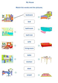 a worksheet showing different types of furniture