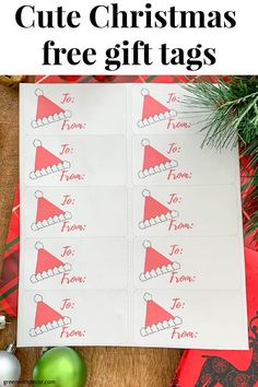 christmas gift tags with the words cute christmas free printables