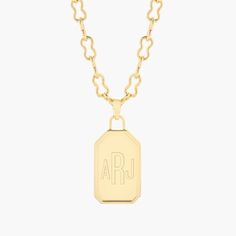 Accessorize with a simple and chic personalized necklace you and your BFF will adore. Pendant charm made with your choice of custom engraving.