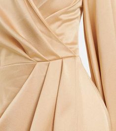 Rasario Satin gown Dresses & Skirts Free Shipping | BeyondStyle Festive Evening Dress With Draped Design, Pleated Back Gown For Prom Season Party, Prom Season Party Gown With Pleated Back, Satin Finish Maxi Length Party Gown, Floor-length Satin Dress With Folds, Satin Party Gown With Pleated Back, Elegant Gown With Folds For Gala, Chic Draped Festive Dress, Chic Draped Dress For Festive Season