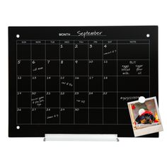 a blackboard with a calendar on it