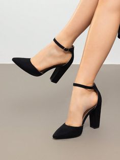 Black Elegant Collar   Plain Court Pumps Embellished   Women Shoes 4 Inch Heels Classy, Graduation Shoes Heels Classy, Business Professional Heels, Formal Footwear For Women Office, Formal Heels For Women, Prom Shoes Comfortable, Graduation Shoes Heels, Shoes For Graduation