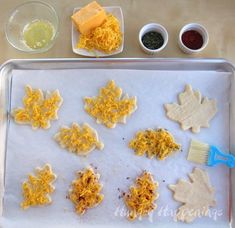 the cookies are ready to be baked on the cookie sheet with butter and other ingredients