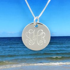 Sterling Silver Necklace  Monogram  Personalized by tiposcreations Monogram Jewelry, Affordable Gifts, Personalized Monogram, Day Wedding, Sterling Silver Necklace, Name Necklace, Custom Engraving, Sterling Silver Necklaces, Handcrafted Jewelry