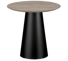 an image of a round table with black base