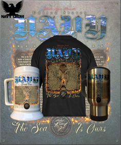 two beer mugs and a t - shirt with an image of jesus on it