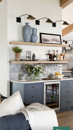 the kitchen is clean and ready to be used as a living room or dining area